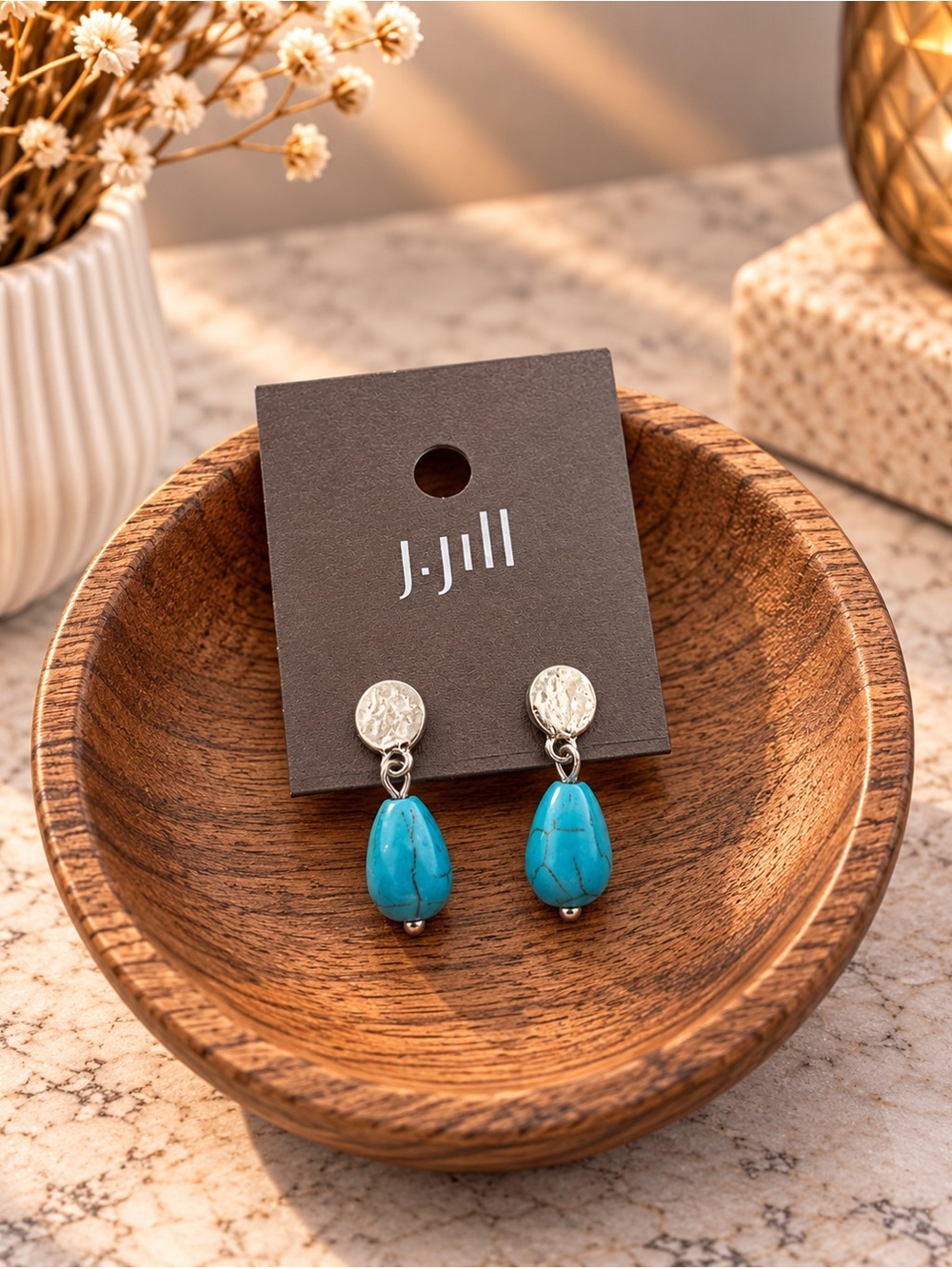 J. Jill Turquoise Teardrop Earrings (LR 222/2)